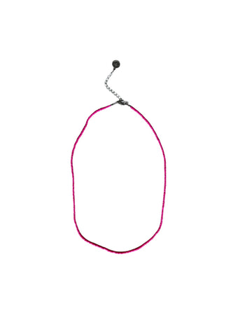 Seed Bead Necklace Short - Hot Pink