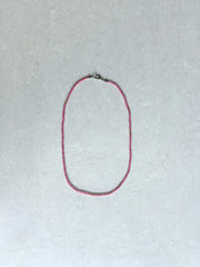 Seed Bead Necklace Short - Pink