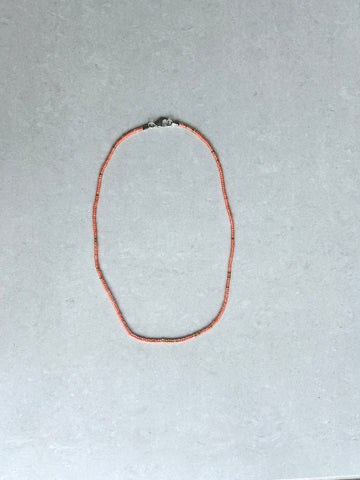 Seed Bead Necklace Short - Orange