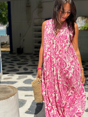 Bella Dress - Pink Chinoiserie