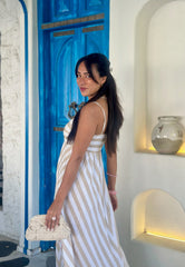 Polly Dress - Latte Stripe Seersucker