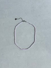 Seed Bead Necklace Short -  Lilac