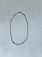 Seed Bead Necklace Long - Muted Multicolour