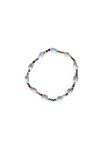 Fresh Water Pearl and Bead Bracelet - Multicolour