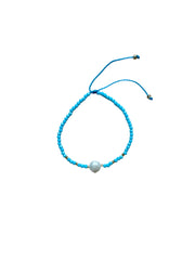 Crystal Beads and Pearl Bracelet - Blue