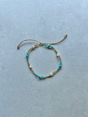 Evil Eye and Pearl Bracelet - Turquoise