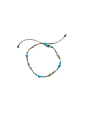 Evil Eye and Pearl Bracelet - Turquoise