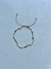 Evil Eye and Pearl Anklet - Multicolour