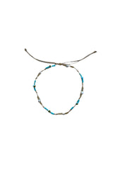 Evil Eye and Pearl Anklet - Turquoise