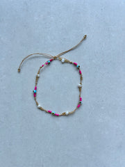 Evil Eye and Pearl Anklet - Pink