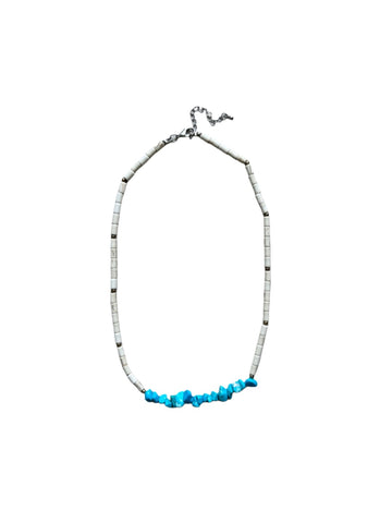 Shell and Stone Necklace - Turquoise