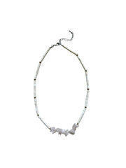 Shell and Stone Necklace - Pale Pink