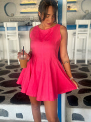 Charlie Dress - Raspberry Linen