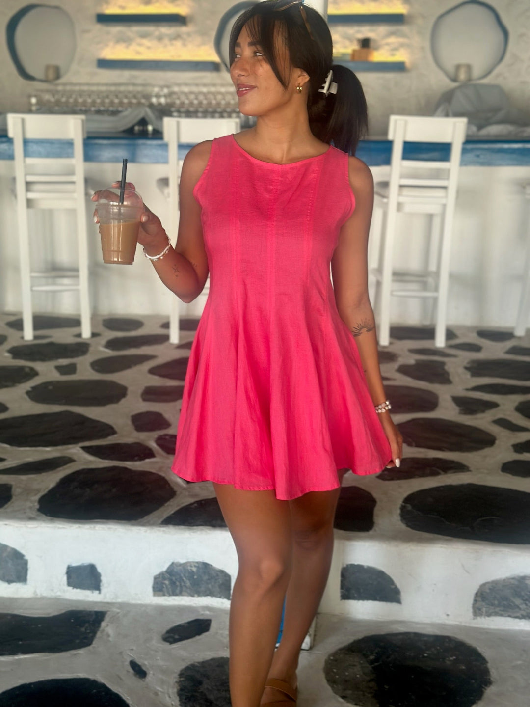 Charlie Dress - Raspberry Linen