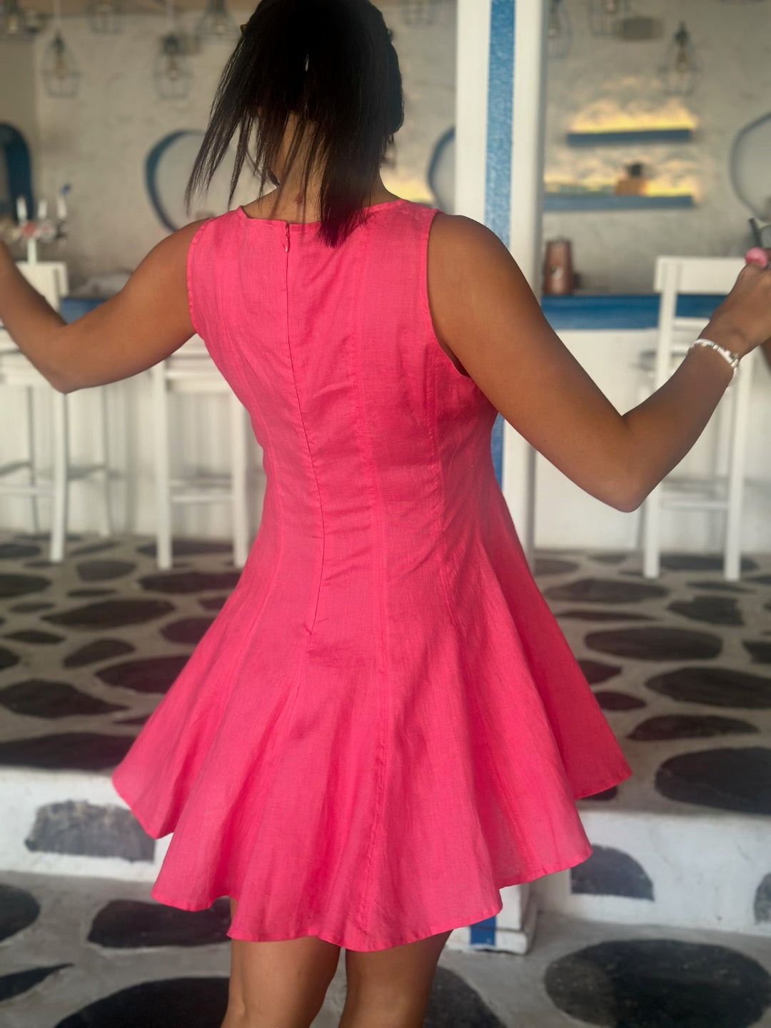 Charlie Dress - Raspberry Linen