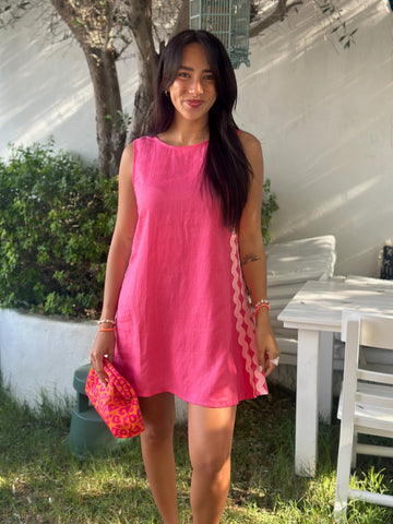 Sophie Dress - Raspberry Linen