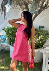 Sophie Dress - Raspberry Linen