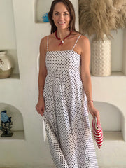 Polly Dress - White Polka Dot