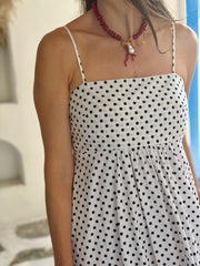Polly Dress - White Polka Dot