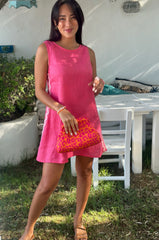 Sophie Dress - Raspberry Linen