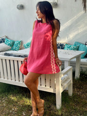 Sophie Dress - Raspberry Linen