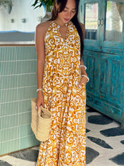 Remy Dress - Gold Chinoiserie