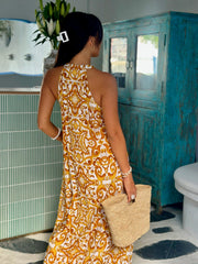 Remy Dress - Gold Chinoiserie