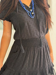 Izzy Dress Sheer Cotton Dot - Black