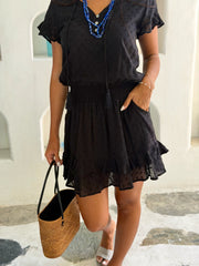 Izzy Dress Sheer Cotton Dot - Black