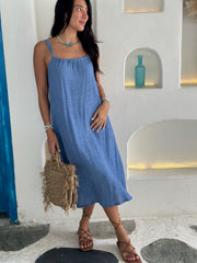 Flora Dress Cropped - Vintage Navy