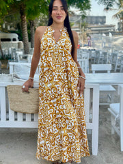 Remy Dress - Gold Chinoiserie