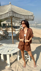 Linen Shirt - Chocolate Brown