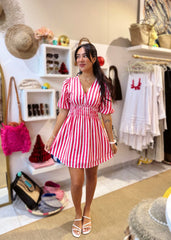 Alexa Dress - Pink Stripe