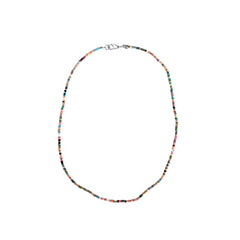 Seed Bead Necklace Short - Dark Multicolour