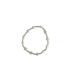 Fresh Water Pearl and Bead Bracelet - Gold