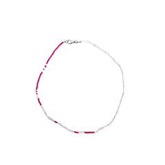 Seed Bead Necklace Short - Light and Dark Pink