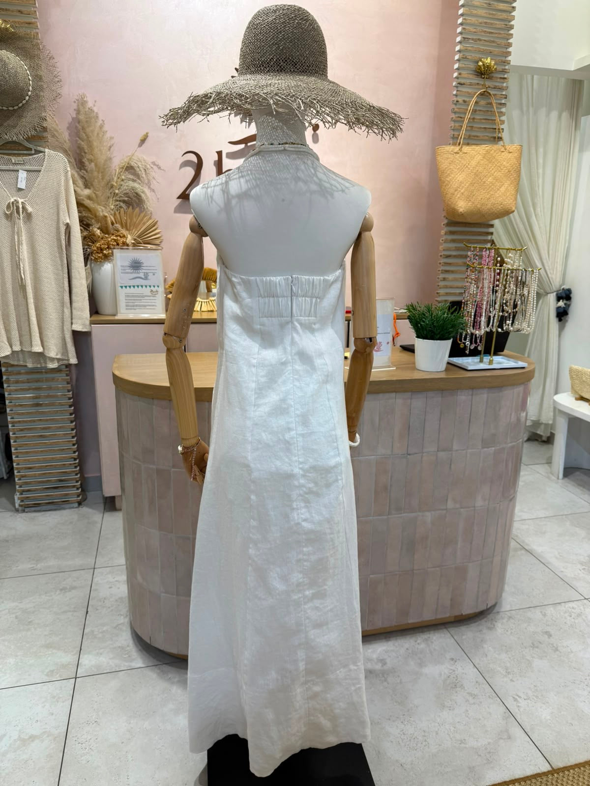 Pippa Dress Linen - White