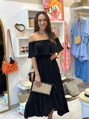 Double Frill Dress - Black
