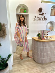 V Neck Kaftan - Linen