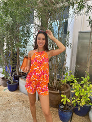 Maisy Romper - Orange Poppy