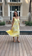 India Dress - Yellow Palm Tree
