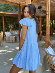 Willow Dress Linen - Ice Blue