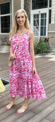 India Dress - Red Palm Tree