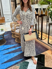 Boho Tassel Dress - Leopard