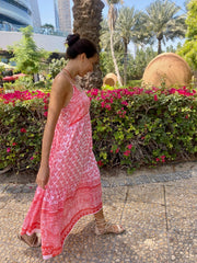 India Dress - Soft Pink and Red