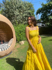 Milan Dress Cotton - Bright Yellow