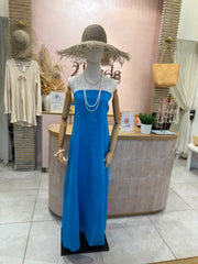 Pippa Dress Linen - Ocean