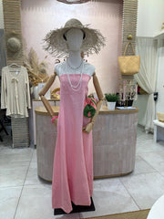Pippa Dress Linen - Pink