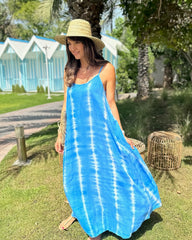 Monica Maxi Dress - Sky Blue Tie Dye