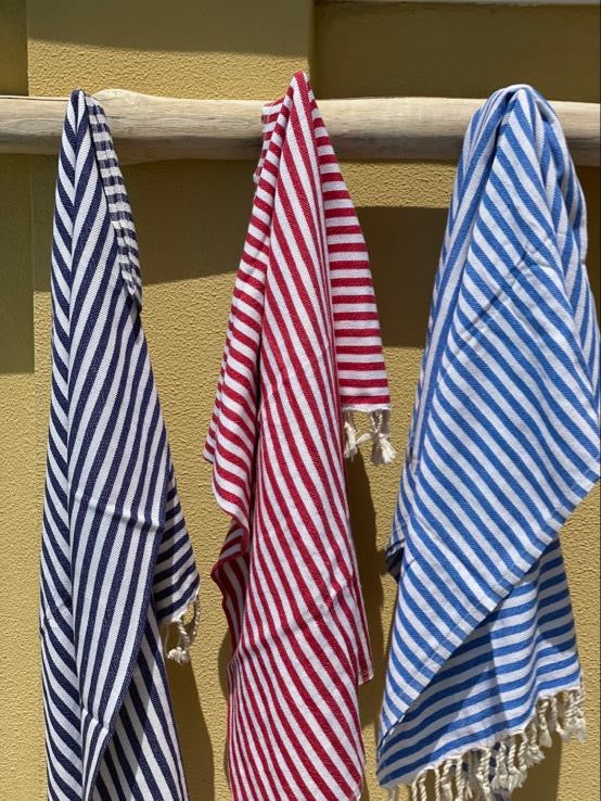 Striped Towel - Navy Blue